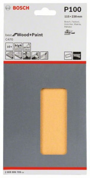 BOSCH Brúsny papier C470, balenie 10 ks 115 x 230 mm, 100, 2608606709