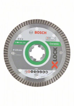 Bosch Diamentowa tarcza tnąca Best for Ceramic Extraclean Turbo z systemem X-LOCK, 125x22,23x1,4x7 125 x 22,23 x 1,4 x 7 mm