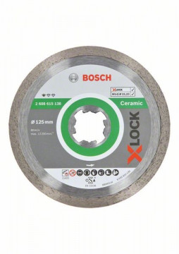 Bosch Diamentowa tarcza tnąca Standard for Ceramic z systemem X-LOCK, 125x22,23x1,6x7 125 x 22,23 x 1,6 x 7 mm