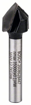 Bosch Drážkovacia fréza tvaru V, 6 mm, D1 12,7 mm, L 12,7 mm, G 45 mm, 90° 2608628447