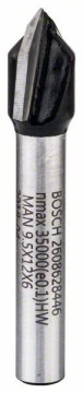 Bosch Drážkovacia fréza tvaru V, 6 mm, D1 9,5 mm, L 12,35 mm, G 45 mm, 90° 2608628446