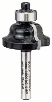 Bosch Profilfräser mit Schaft 6 mm, R1 4 mm, D1 28,6 mm, B 8 mm, L 12,4 mm, G 54 mm 2608628454