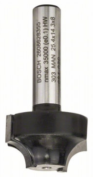 Frez profilowy E - 8 mm, R1 6,3 mm, D 25,4 mm, L 14,3 mm, G 46 mm BOSCH 2608628355