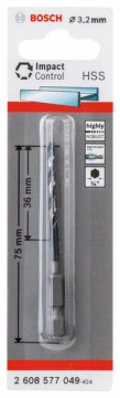 Bosch Špirálový vrták so šesťhrannou stopkou HSS 3,2 mm 2608577049