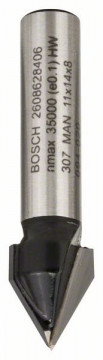 BOSCH Drážkovací fréza tvaru V - 8 mm, D1 11 mm, L 14 mm, G 45 mm, 60°