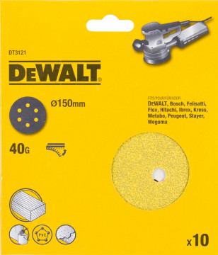 DeWALT brúsny kotúč 150 mm K120-10 ks DT3125