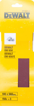 DeWALT Brusný pás pro pásové brusky P150, 560 x 100 mm, 3 ks DT3318