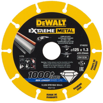 DeWALT Diamantový kotúč EXTREME METAL 125mm na rezanie kovu DT40252