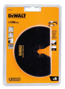 DeWALT sada půlkulaté pilové listy (5 ks), dřevo s hřebíky, 100 mm DT20728