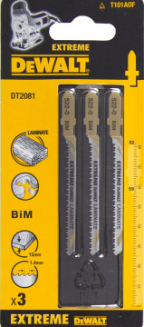 DeWALT pílový plátok pre priamočiaru pílu, oblúkové rezy, na laminát, 82 mm (3 ks) DT2081