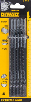 DeWALT pilové plátky HCS na dřevo, dřevotřísky do 120 mm, 5 ks DT2167