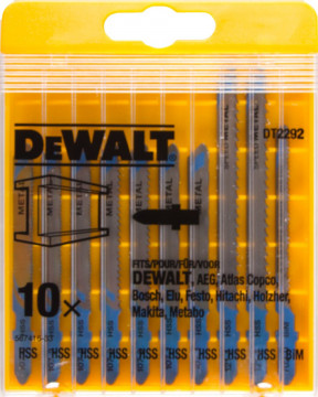 DeWALT sada pílových plátkov z rýchloreznej ocele (HSS), rezanie kovu, 10 ks DT2292