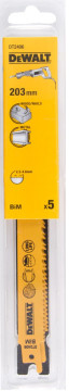 DeWALT Bimetall-Sägeblatt für Holz, Metall, Kunststoff und Laminat, 203 mm (5 Stück) DT2406