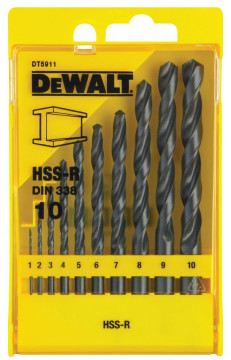 DeWALT Bohrersatz HSS-R 1,2,3,4,5,6,7,8,9,10mm, 1 Stück, DT5911