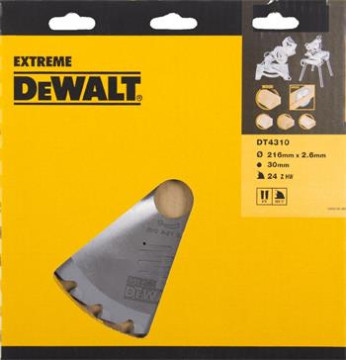 DeWALT  pilový kotouč na řezání dřeva pro kotoučové pily, 216 x 30 mm, 24 zubů DT4310