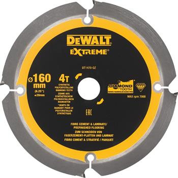 DeWALT pilový kotouč pro cementovláknité a laminátové desky, 160 x 20 mm, 4 zuby DT1470