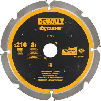 DeWALT pilový kotouč pro cementovláknité a laminátové desky, 216 x 30 mm, 8 zubů DT1473
