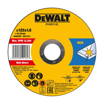 DeWalt Řezný kotouč na kov a nerez - 125 x 1 mm - 10 ks DT43972