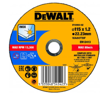 Dewalt Rezný kotúč na nerezovú oceľ 115X1,2X22 DT43903