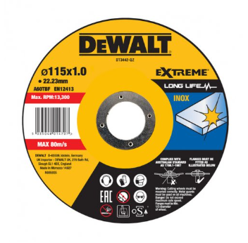 DeWalt Rezný kotúč na nerezovú oceľ 115x1x22,2 DT3442