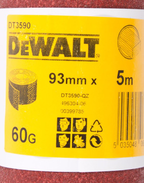 DeWALT Role brusného papíru P60, 25 m x 93 mm DT3595