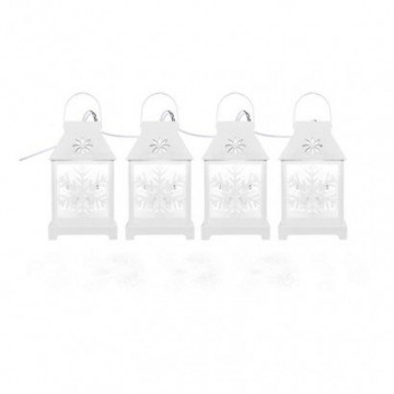 EMOS LED vánoční girlanda - bílé lucerny s vločkami, studená bílá