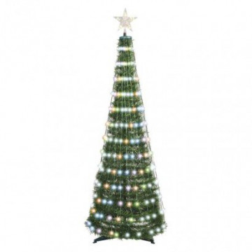 EMOS LED vánoční stromek se světelným řetězem a hvězdou, 1,8 m, vnitřní, RGB, ovladač, časovač