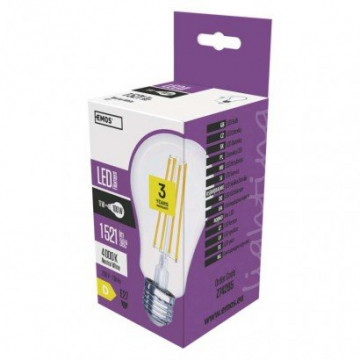 EMOS LED žiarovka Filament A67 11W E27 neutrálna biela