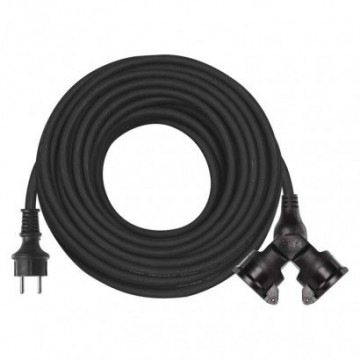 EMOS Predlžovací kábel gumový – 2 zásuvky, 20m, 3× 1,5mm2, IP44