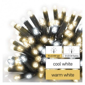 EMOS Profi LED spojovací řetěz problikávající, 10 m, venkovní, teplá/studená bílá