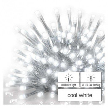 EMOS Standard LED spoj. reťaz blikajúca – cencúle, 2,5 m, vonkajšia, studená biela