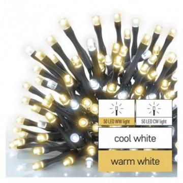 EMOS Standard LED spojovacia vianočná reťaz, 10 m, vonkajšia, teplá/studená biela