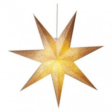 EMOS Vánoční hvězda papírová závěsná se zlatými třpytkami na okrajích, bílá, 60 cm, vnitřní