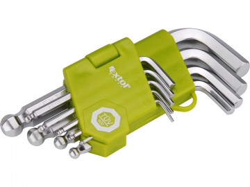 EXTOL CRAFT L-kľúče IMBUS, sada 9ks, 1,5-10mm, krátke, 66000