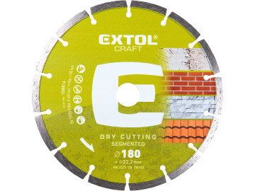 EXTOL CRAFT kotúč diamantový rezný segmentový - suché rezanie, O 180x22, 2x2, 5mm 108814