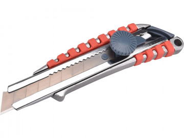 EXTOL PREMIUM nůž ulamovací kovový s kovovou výztuhou a kolečkem, 18mm