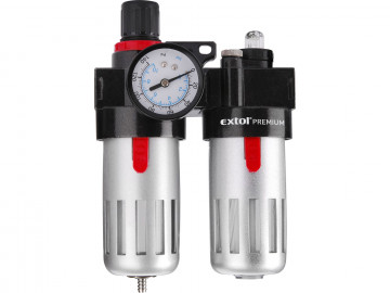 EXTOL PREMIUM Regulátor tlaku s filtrem, manometrem a přim. oleje