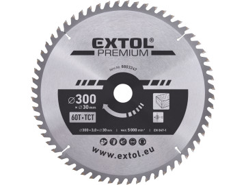 EXTOL PREMIUM kotúč pílový s SK plátkami, O 300x3, 0x30mm, 60T 8803247