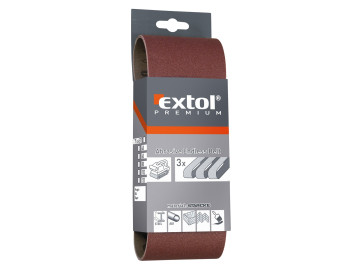 EXTOL PREMIUM plátna brusná nekonečný pás, bal. 3ks, 75x533mm, P40 8803524