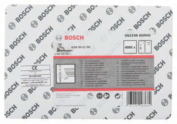 Bosch Hřebíky s kulatou hlavou v pásu SN21RK 65RHG 2,8 mm, 65 mm, žárově pozinkovaný, drážkovaný