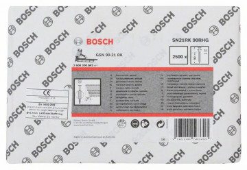 Bosch Hřebíky s kulatou hlavou v pásu SN21RK 90RHG 3,1 mm, 90 mm, žárově pozinkovaný, drážkovaný