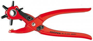 Knipex Revolverové dierovacie kliešte striekané červenou práškovou farbou 220 mm 9070220