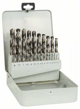 Kovová kazeta s 25dílnou sadou vrtáků do kovu HSS-G, DIN 338, 135° 1-13 mm, 135° BOSCH 2607018727