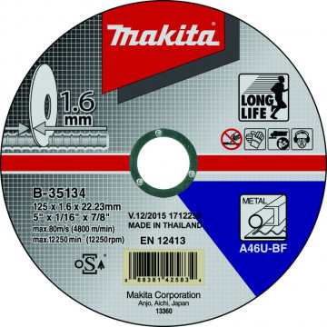 Makita Řezný kotouč 125x1,6mm, ocel B-35134