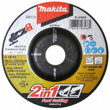 Makita kotouč 2 v 1 125x2.0x22.23 B-51655