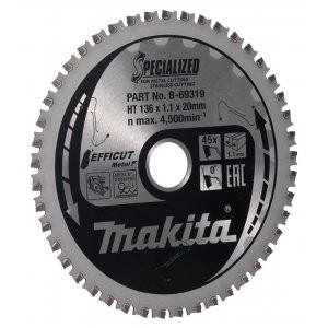 Makita Sägeblatt Efficut Metall 136x20mm 45T =alt B-69272 B-69319