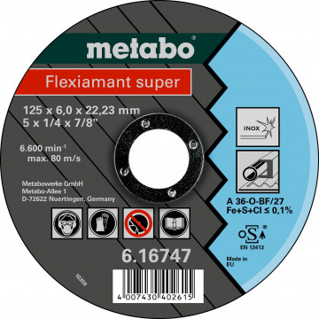 METABO - Flexiamant super 125x6,0x22,23 Inox, SF 27 - 616747000