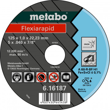 METABO - FLEXIARAPID 125X1,0X22,23 INOX, TF 41 (616187000)
