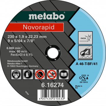 METABO - NOVORAPID 115 X 1,0 X 22,23 INOX, TF 41 (616270000)