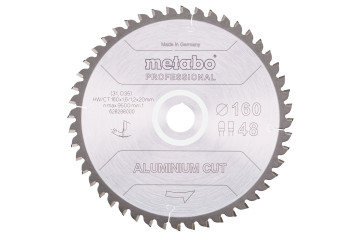 Metabo Piła tarczowa „aluminium cut – professional”, 160x20 Z48 FZ/TZ 5°ujemn. 628288000